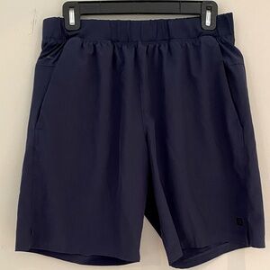 Layer 8 navy lightweight stretch performance elastic drawstring shorts Sz M